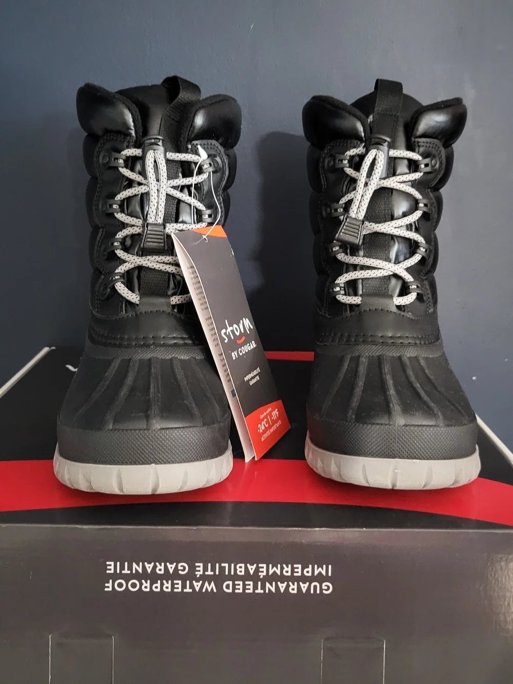 Cougar Cardiff Black and Gray Waterproof Winter Boots Womens Size 7